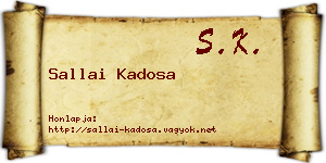 Sallai Kadosa névjegykártya
